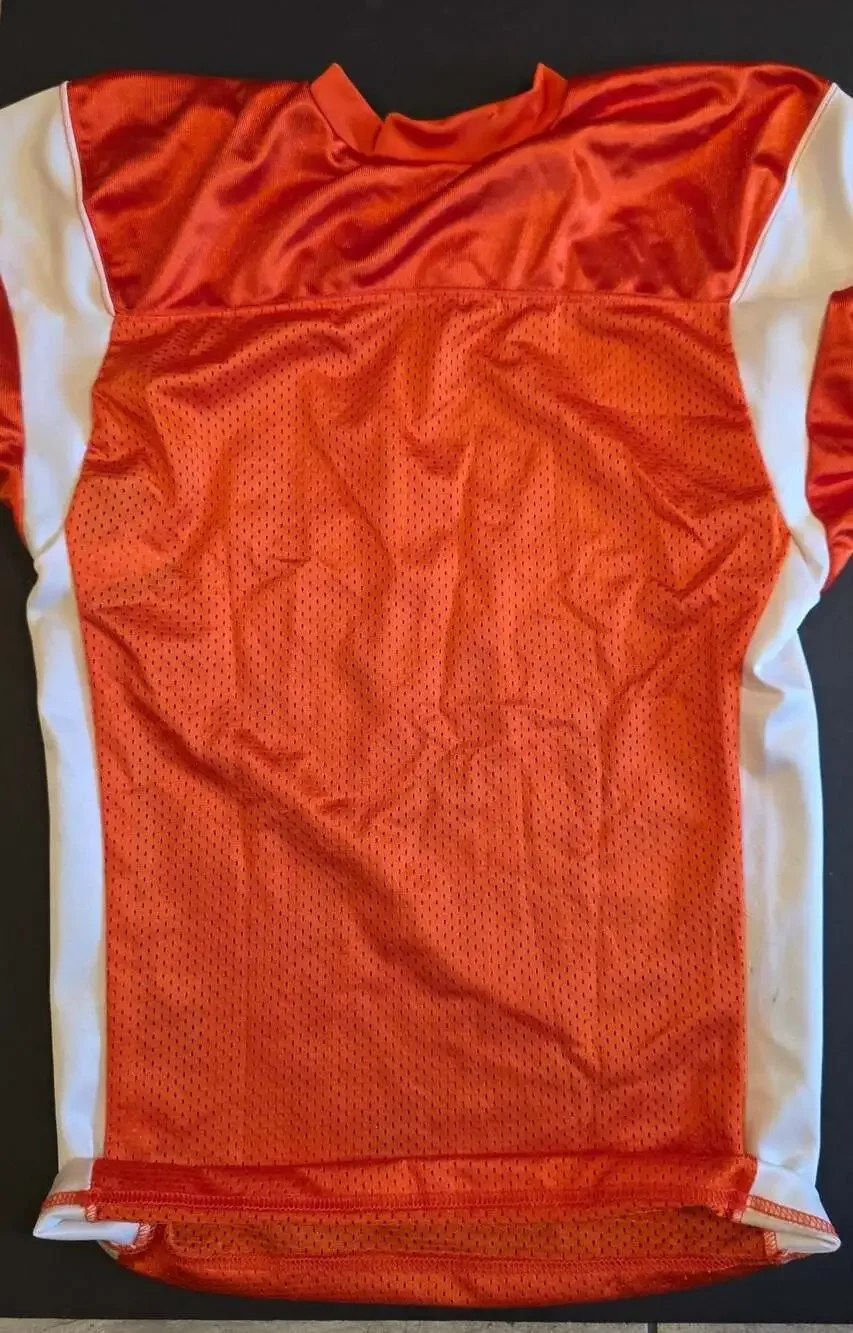 Champro Youth M Huddle Stretch Polyester Football Game Jersey Orange White